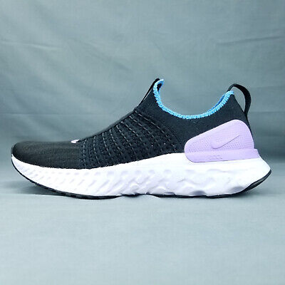 Nike React Phantom Run Flyknit 2 Women's Shoes Black Purple DZ5213 001 Sizes 6-8