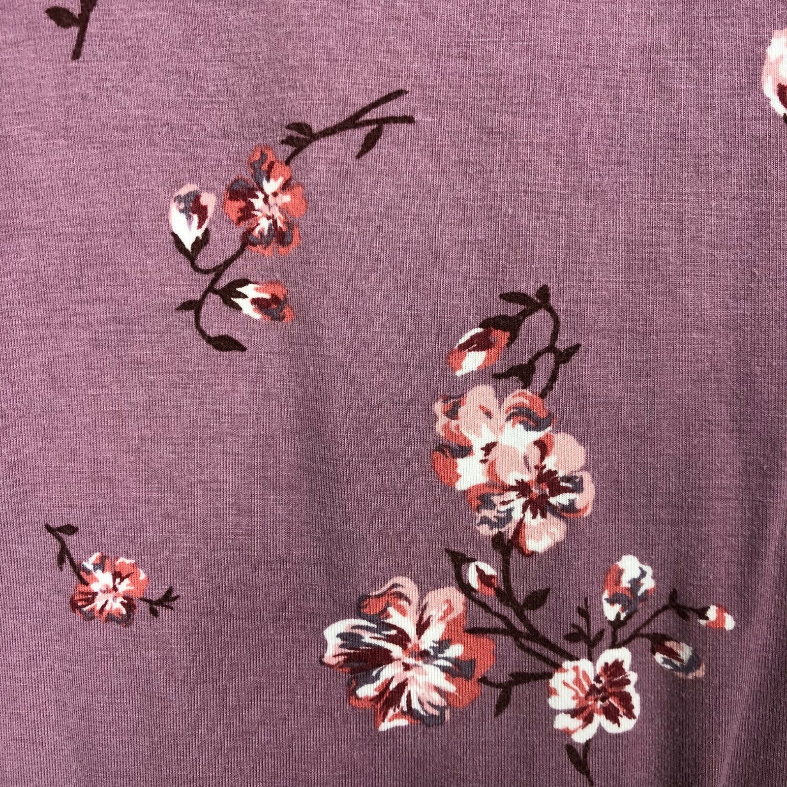 Bears Land Womens Size Large Purple Floral Long Sleeve Nursing Tee Shirt Blouse