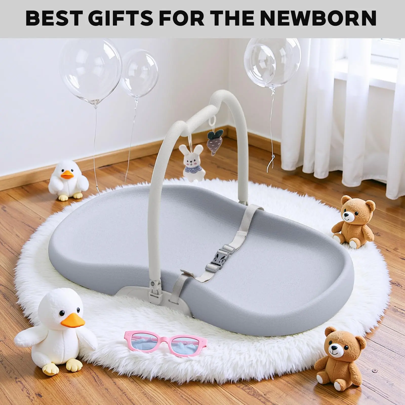 Baby Changing Mat Waterproof & Non-Slip with Washable Cover Safety Belt for Stan