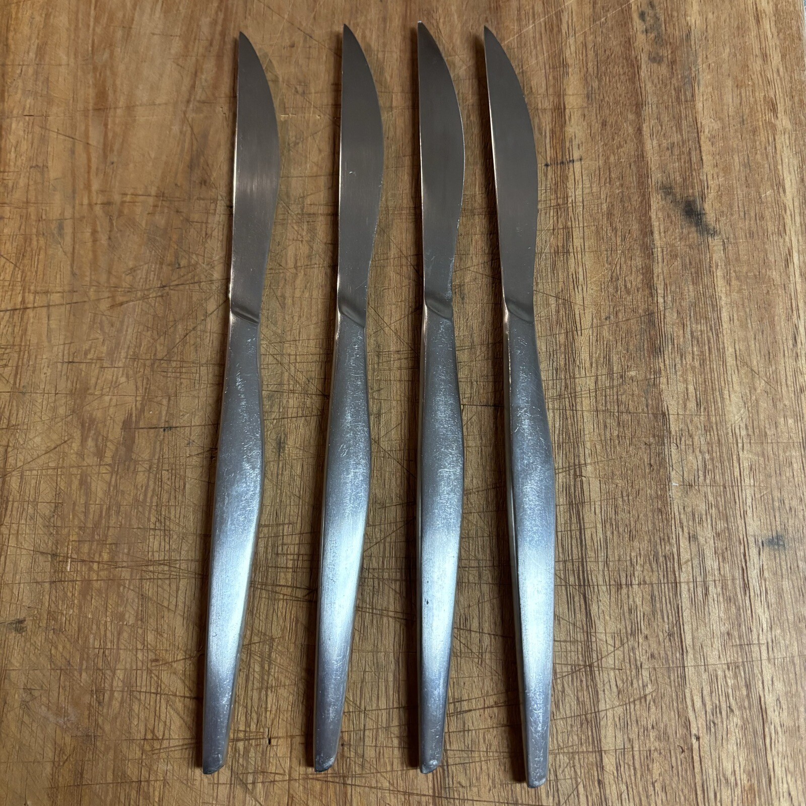 Vintage Japan Stainless Steel Cutlery Kalmar Design Flatware Set Of 4 Knives