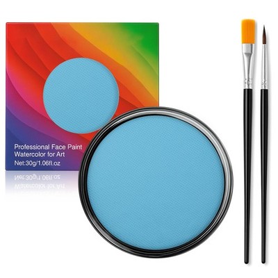 Erinde Pittura per Viso Opaca Azzurra, con 2 Pennelli, Truccabimbi a Base d’Acqu