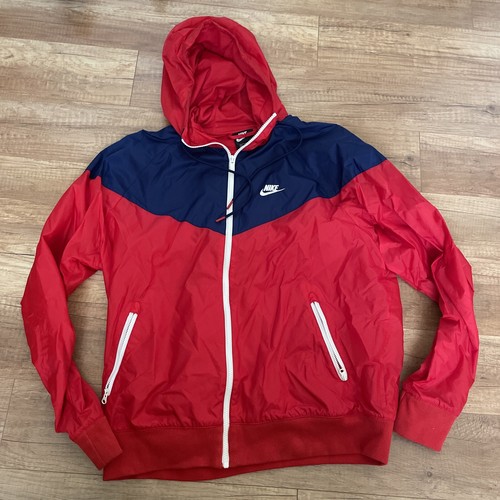 Mens Adidas Rain Jacket Waterproof  Style Size M Medium Red Blue Windbreaker