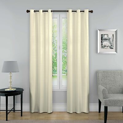 Eclipse Grommet Curtain Panel 40'' x 95'' Nikki Ivory Thermaback Blackout TC03 New