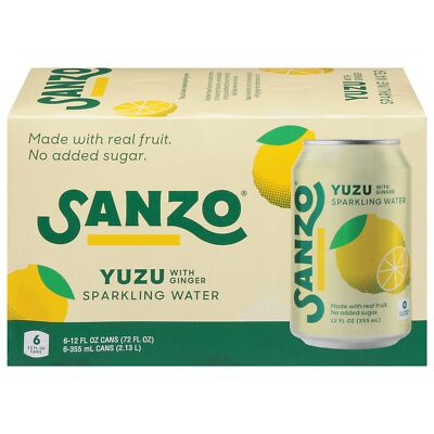 Sanzo Sparkling Water Yuzu 6 Count - 72 Fl. oz (Pack of 4