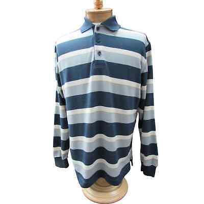 Paul & Shark Men's size Large 100% wool striped sweater 3 button yachting