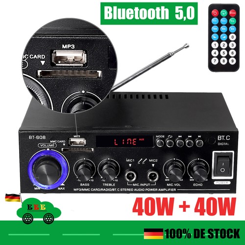 Bluetooth Stereo Audioverstärker Leistungsverstärker HiFi Musik IR-Fernbedienung