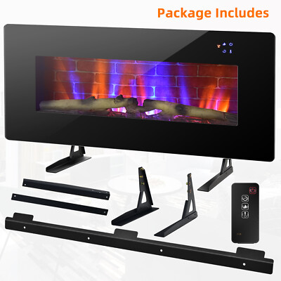 42" Electric Fireplace Wall Mounted & Freestanding Heater Remote Control 1500W