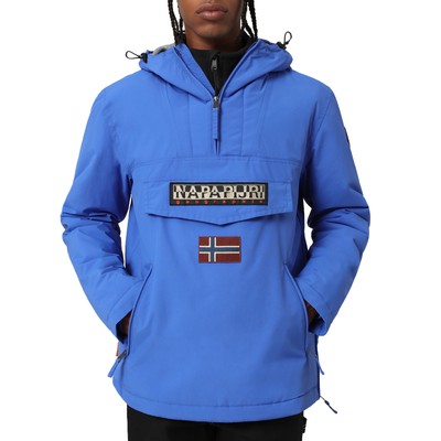 Pre-owned Napapijri Rainforest Pocket Mens Jacket - Blue Dazzling All Sizes