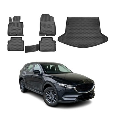 Custom Floor Mats & Cargo Liners for Mazda CX-5 2017-2025 Black 5 Pcs