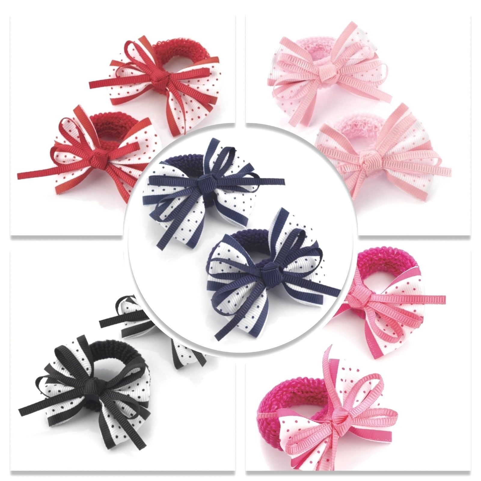 2x GIRLS HAIR BOWS BOBBLES PONIOS BABIES SCHOOL GIRLS HAIR BOWS BANDS BABY BANDS