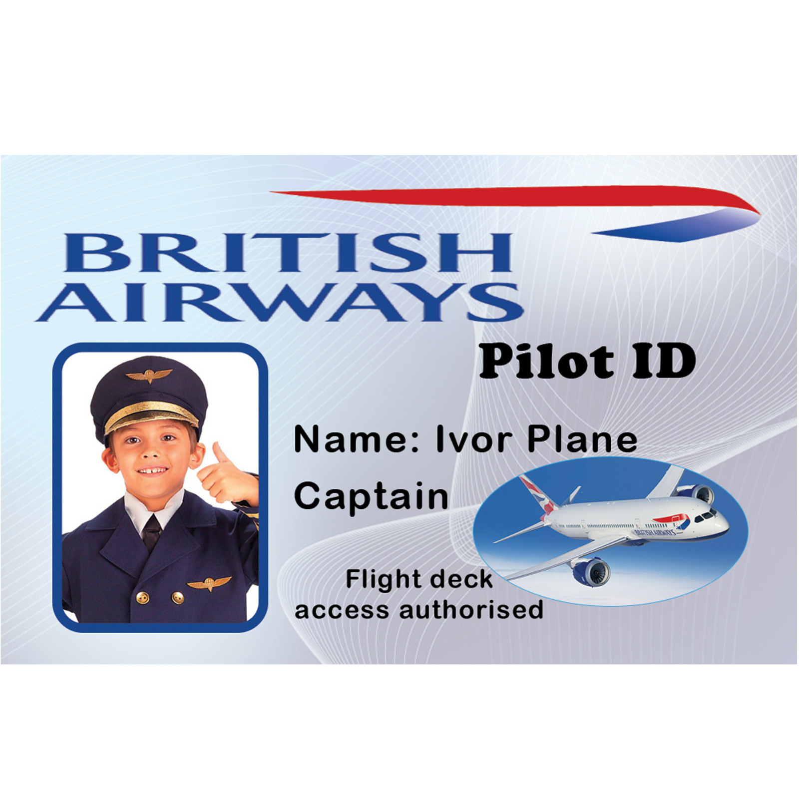 Pilots Photo ID Card British Airways Easyjet Jet2 Ryanair Monarch eBay