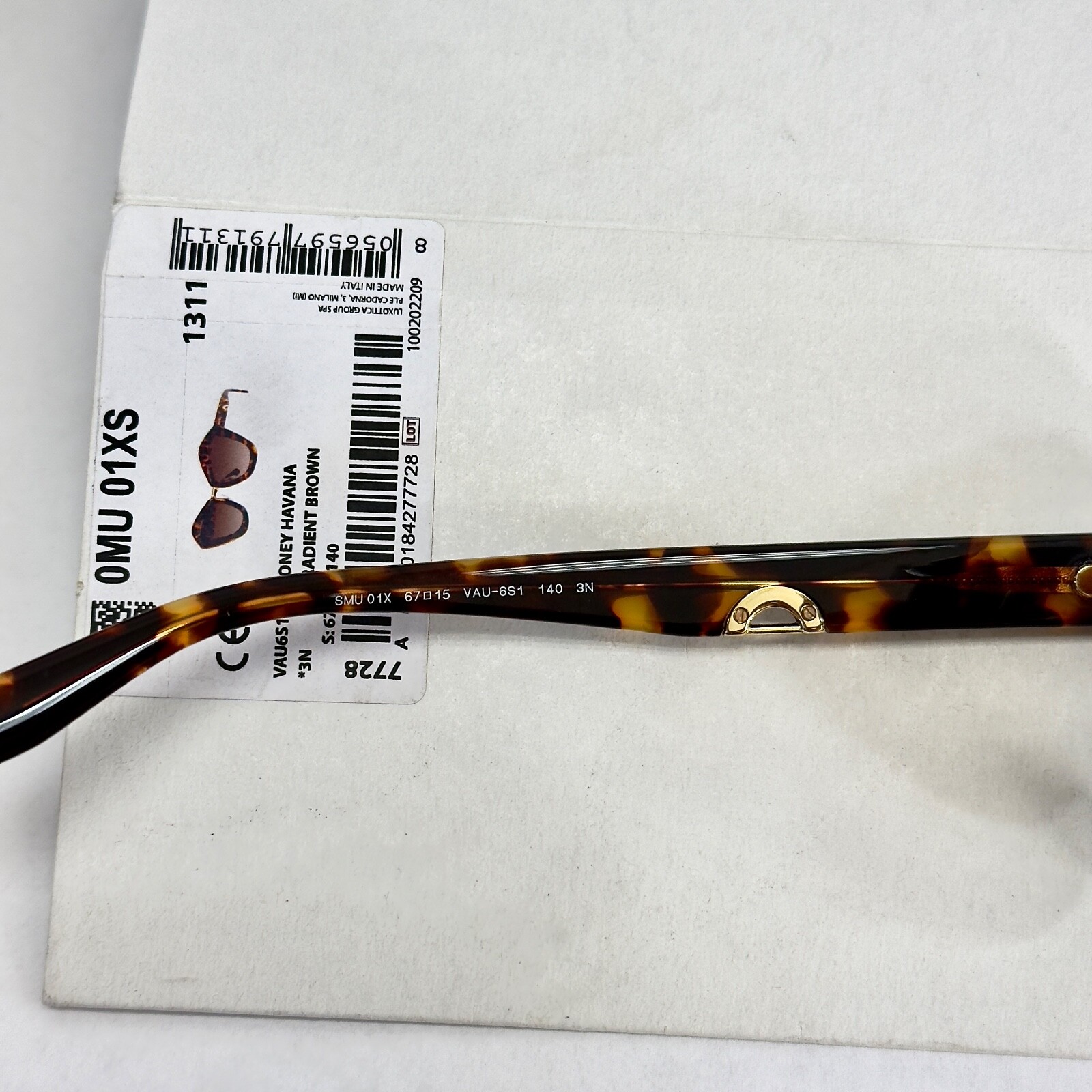 Pre-owned Miu Miu Charm Mu01xs Dark Brown Havana Geometric Luxury Fashion Sunglasses 01x In Vau-6s1