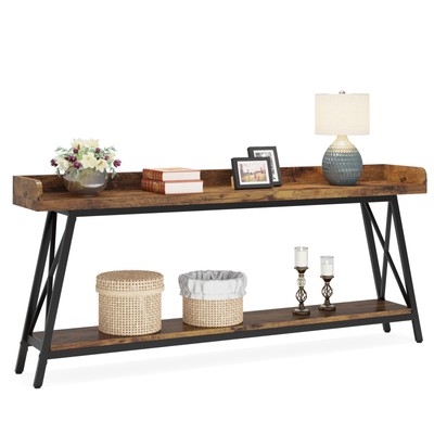 71'' Long Entryway Hallway Console Table Narrow Sofa Table with Storage Shelf