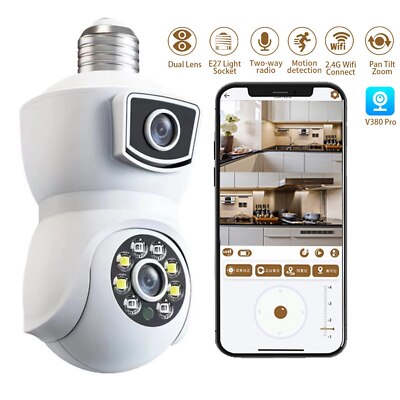 360°1080P Dual Lens Outdoor Security Camera  WiFi Linkage Surveillance Camera