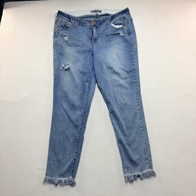 Wit & Wisdom Jeans Womens 16W Blue Good Distressed Frayed Hem Ab-solution Skinny