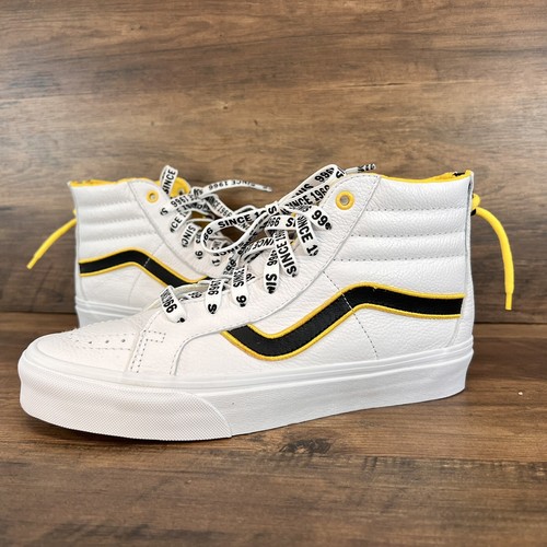 国内配送 VANS M EMBOSS ZIP H SWT YELLOW Vans Sk8-Hi Family Reissue Zip Premium - White Leather