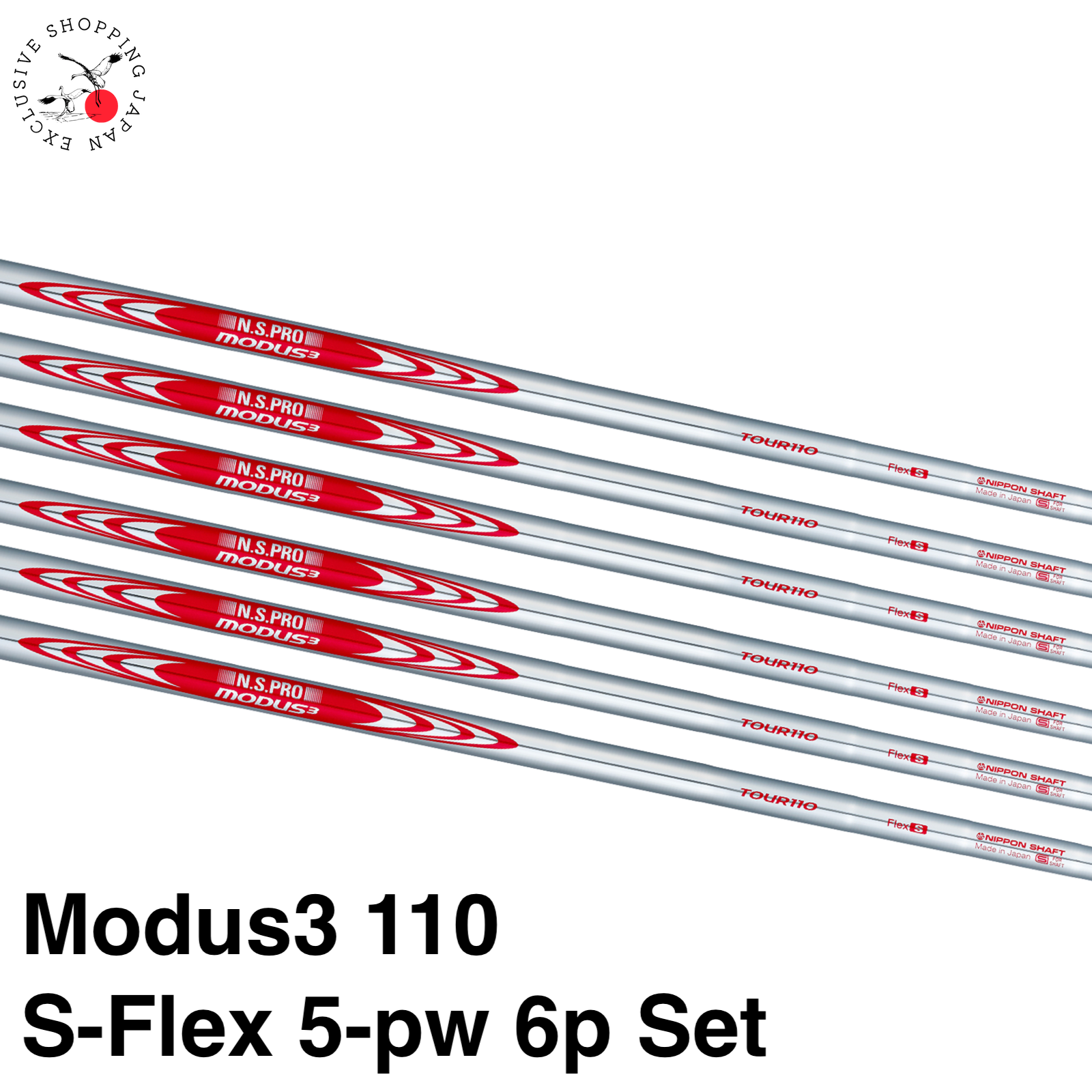 NS.PRO MODUS3 110 Sフレックス 7本　4-P Nippon Shaft Golf N.S. Pro Modus3 Tour 110 Steel Iron Shaft