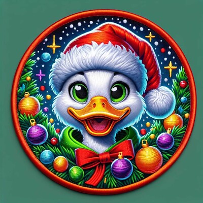 Christmas Duck Patch Iron-on Applique Clothing, Wild Animals, Santa, Ornaments