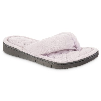 Isotoner Women's Recycled Aster Super Soft Thong Slide Slipper 6-7 / Thistle