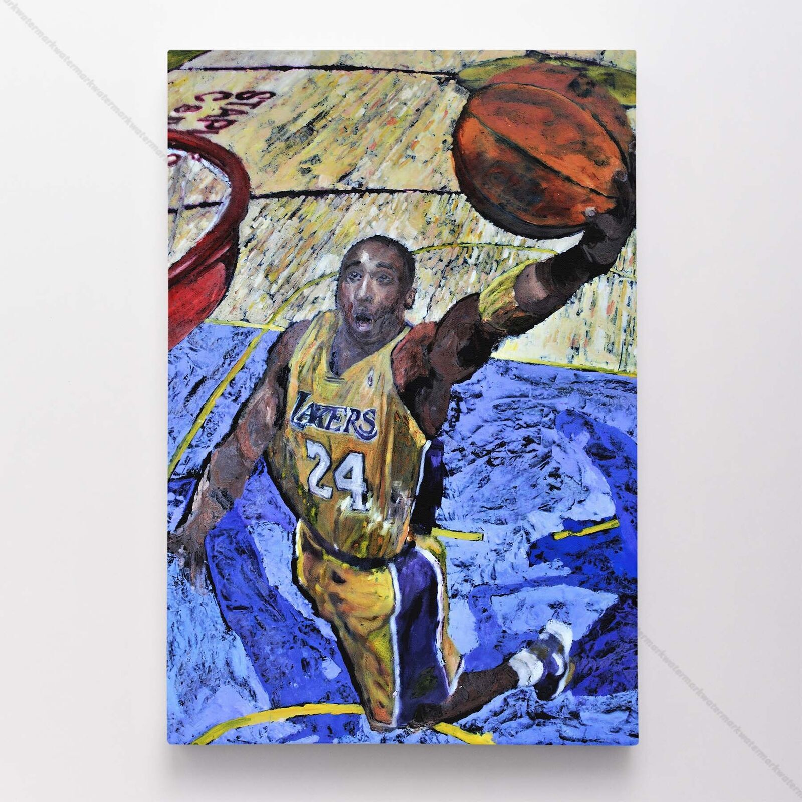 Kobe Bryant Poster Canvas LA Lakers NBA Basketball Black Mamba Art Print #3062