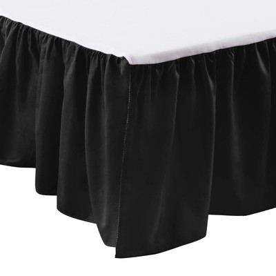 Portable Crib Solid Dust Ruffles, Black