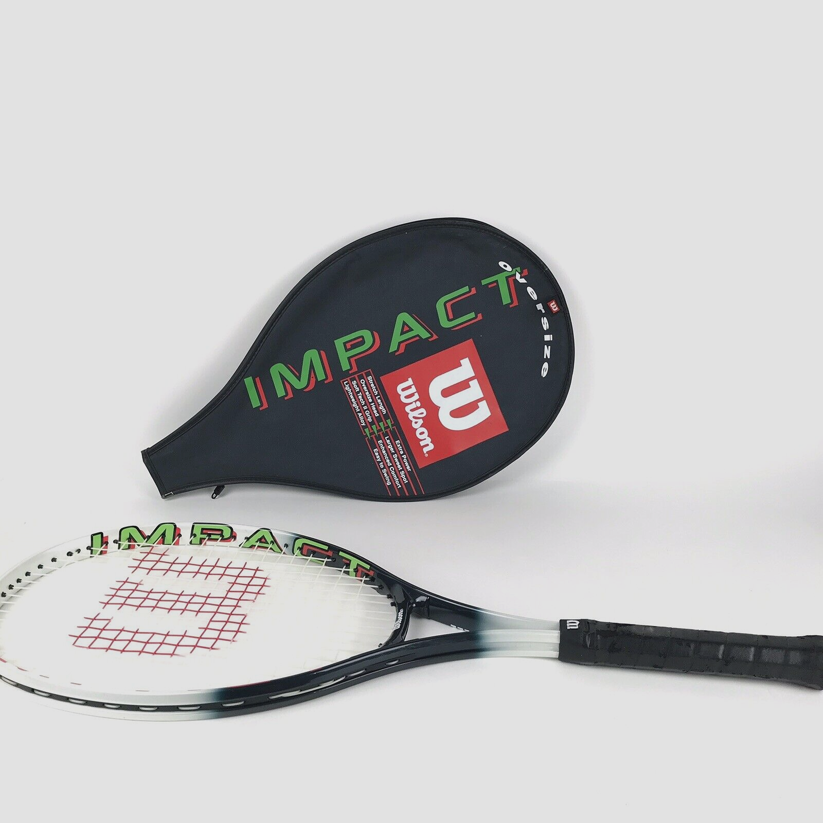 Wilson Impact Oversize 4 3/8 Tennis Racquet L3 With Soft Shock Grip Head Cover