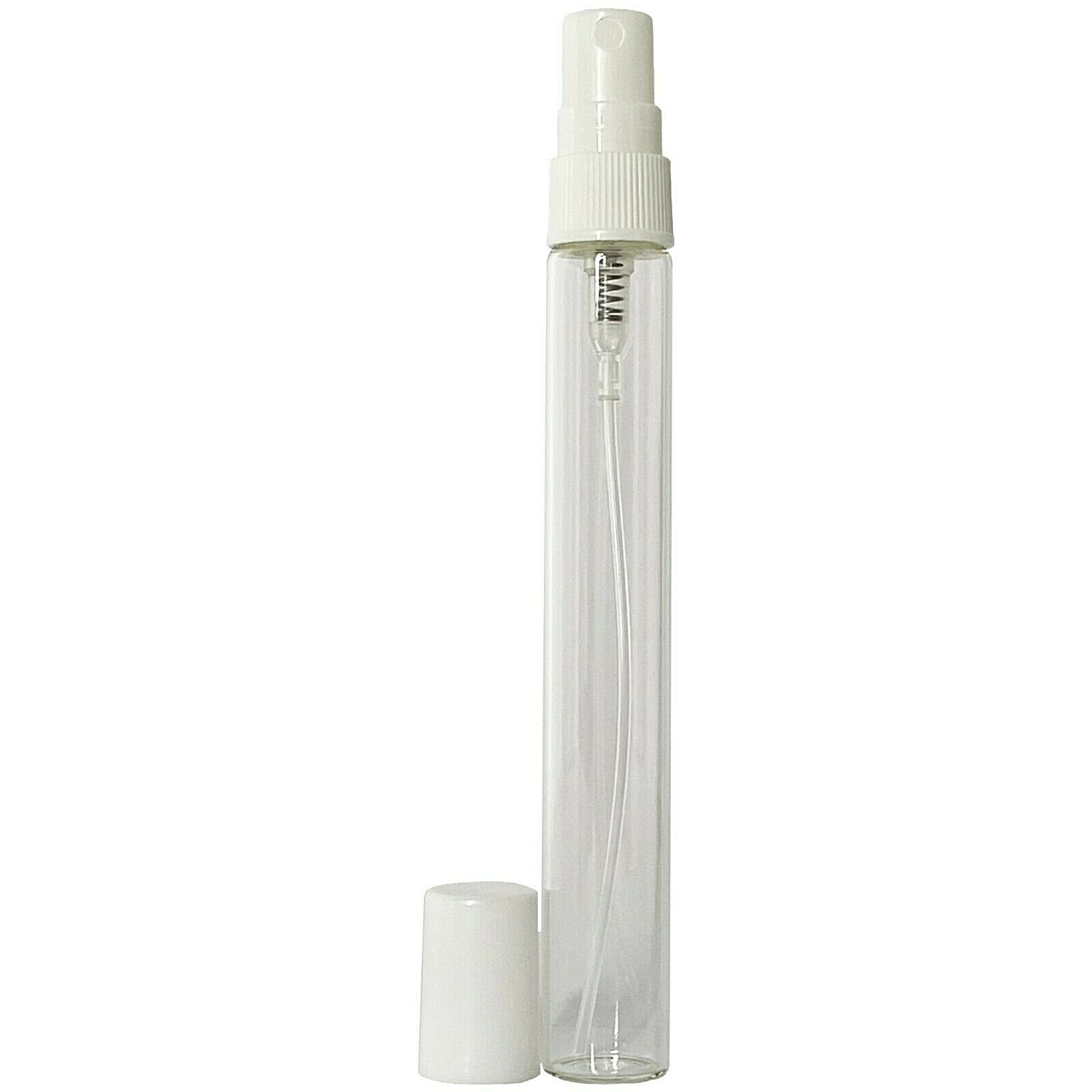 10ml 0.33oz empty perfume tall clear glass spray bottles white atomizer