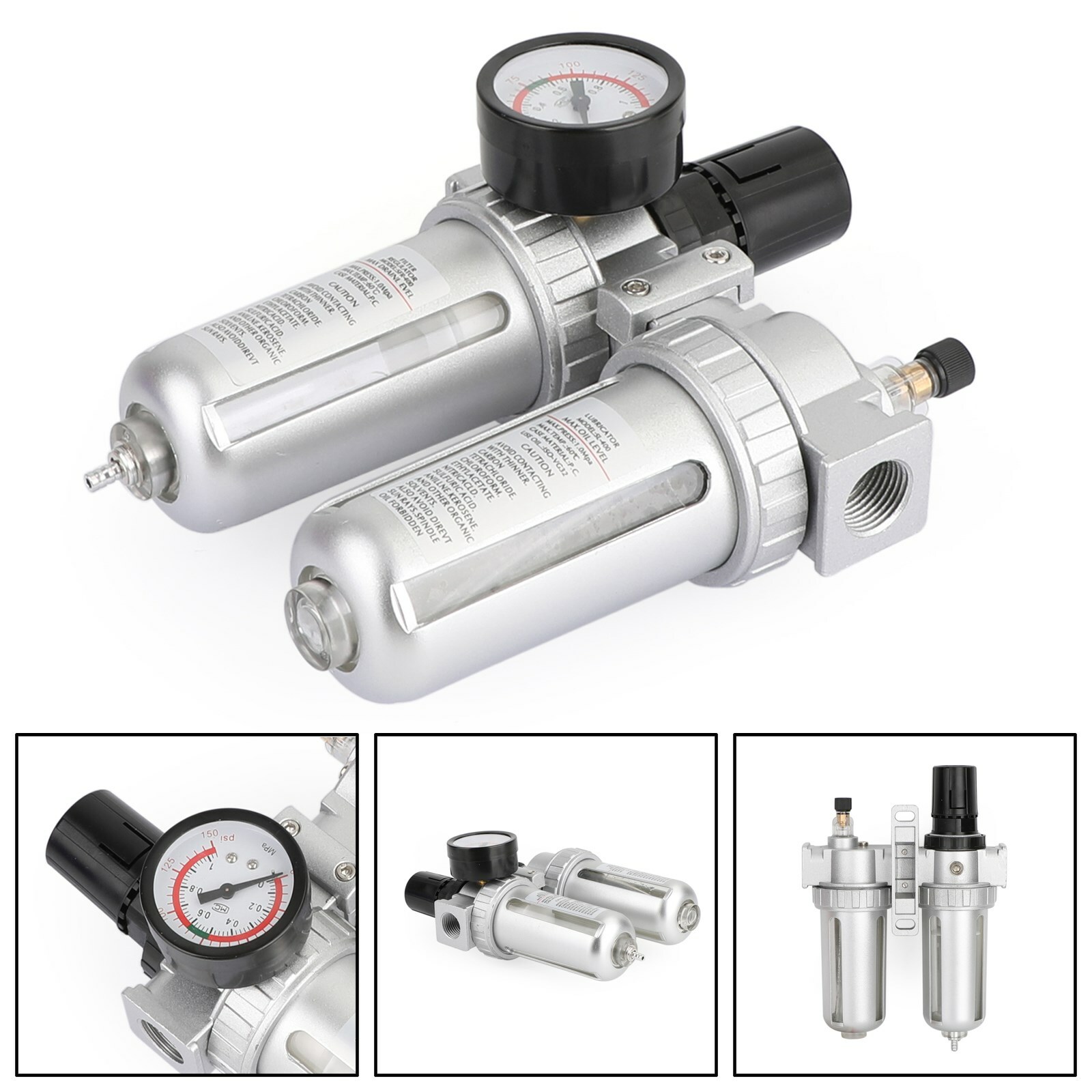 Luchtcompressor-regelaarfilter met meter, 1/2