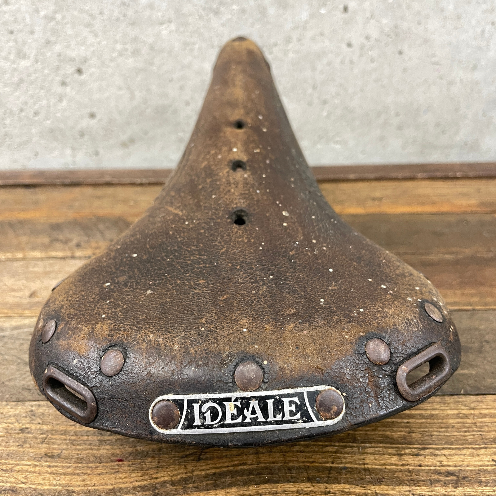 IDEALE 70 レザーサドル 1960年代 Vintage Ideale TB Leather Saddle Bicycle Seat Competition