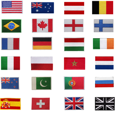 National Country Flags different sizes Iron Sew on Embroidered Patch Badge