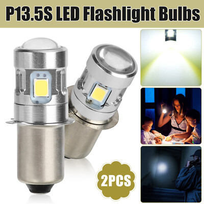 2PCS 6000K P13.5S PR2 4 LED Flashlight Torch Bulbs Light 6V Upgrade Lamp Bright