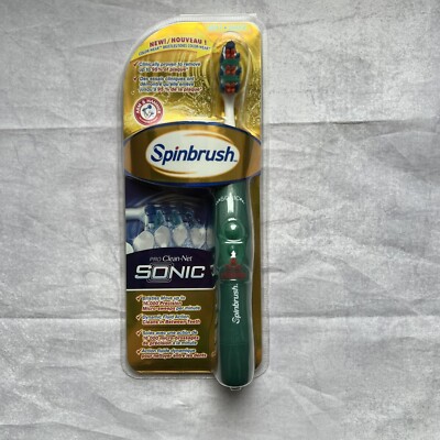 Arm & Hammer Spinbrush PRO CLEAN NET SONIC Powered Toothbrush Soft New GREEN