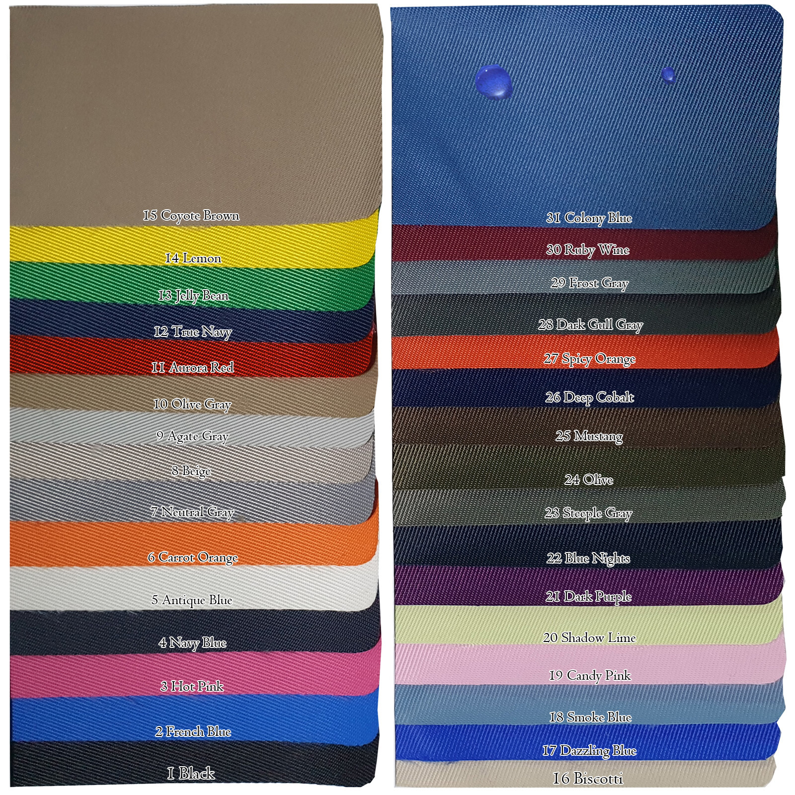 330d High density Twill Cordura Nylon DWR WP Waterproof