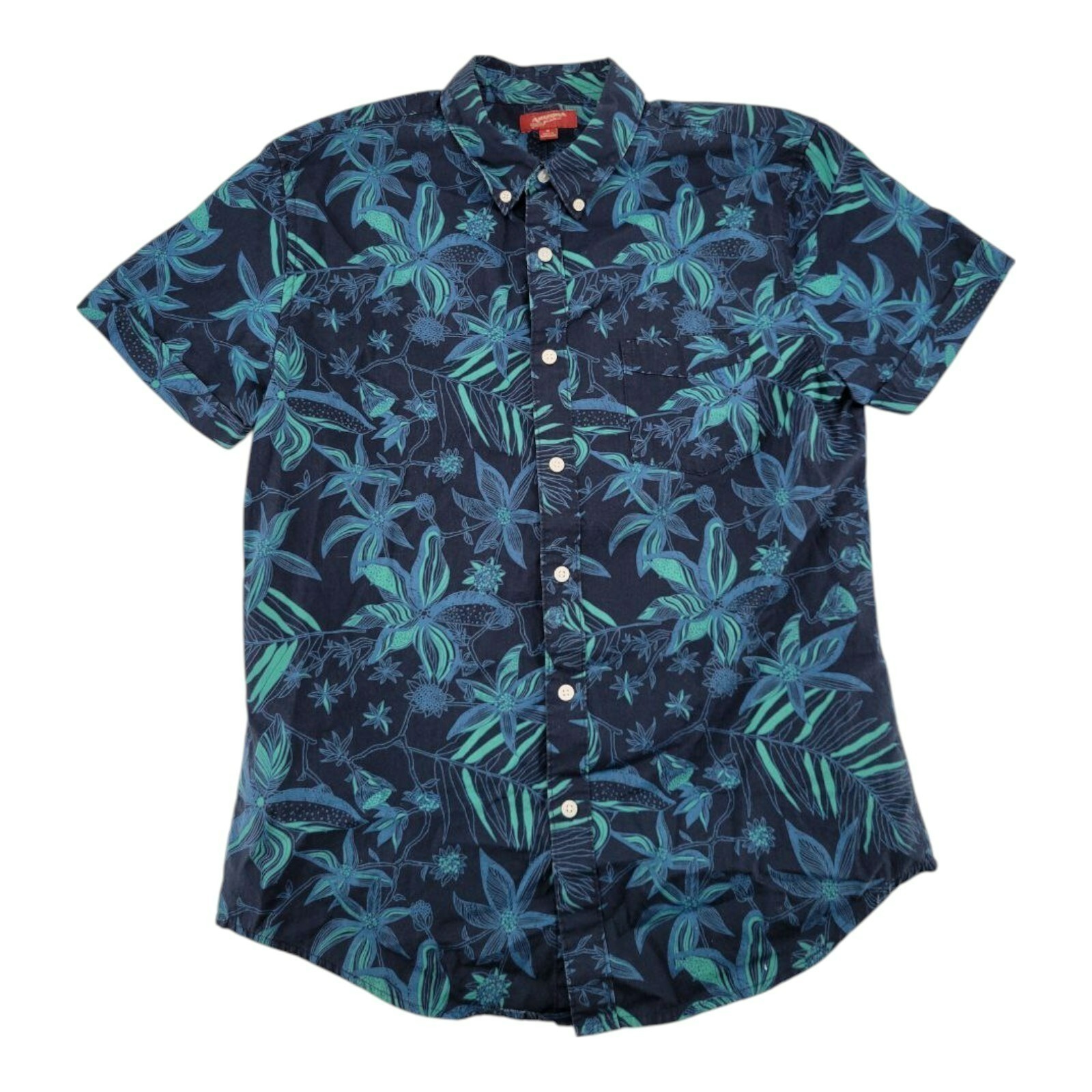 Men's Arizona Jeans Short Sleeve Button Down Hawaiian Floral Shirt Men's Size M