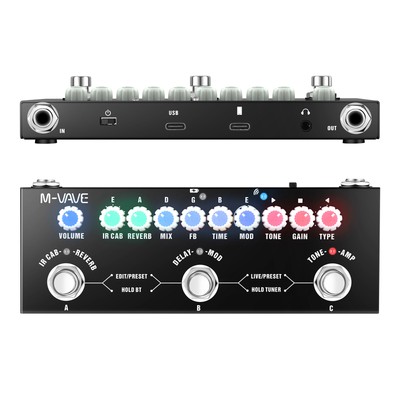Multi Effects Guitar Pedal with IR Loading 9 AMP Models Delay Reverb Chorus H5C5