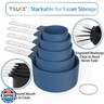 TILUCK Measuring Cups and Spoons Set, Stackable Cups and Spoons, Nesting Measure Cups with Stainless Steel Handle, Kitchen Gadgets for Cooking and Baking (Blue)