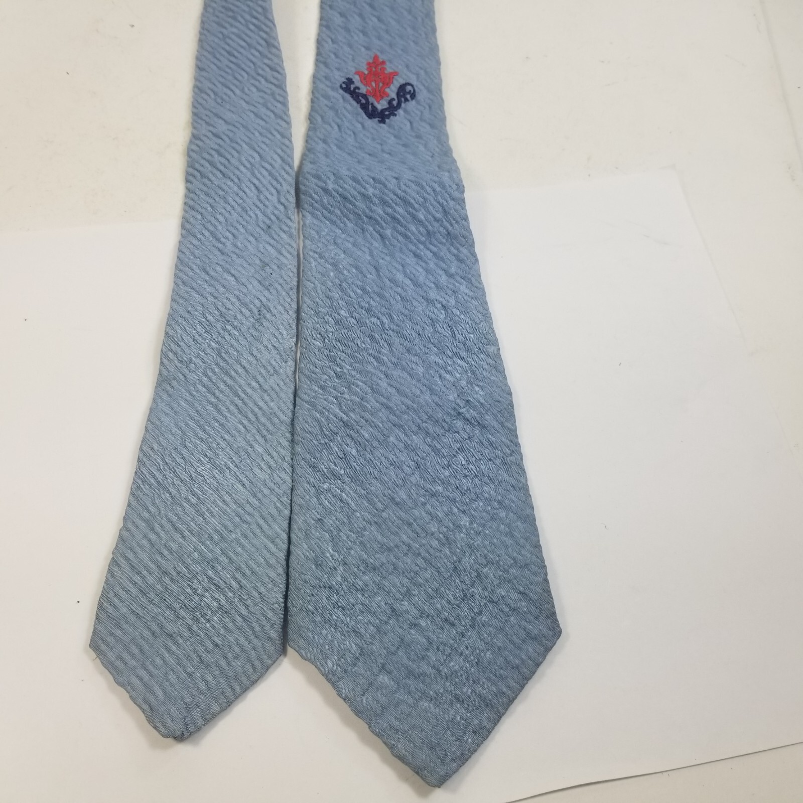 Vintage 1940s HABAND Swing Era Tie Blue Textured 56