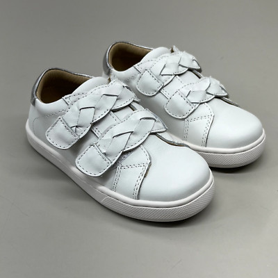 OLD SOLES Baby Plats Leather Shoe Sz 7 EU 23 Snow / Silver #6134