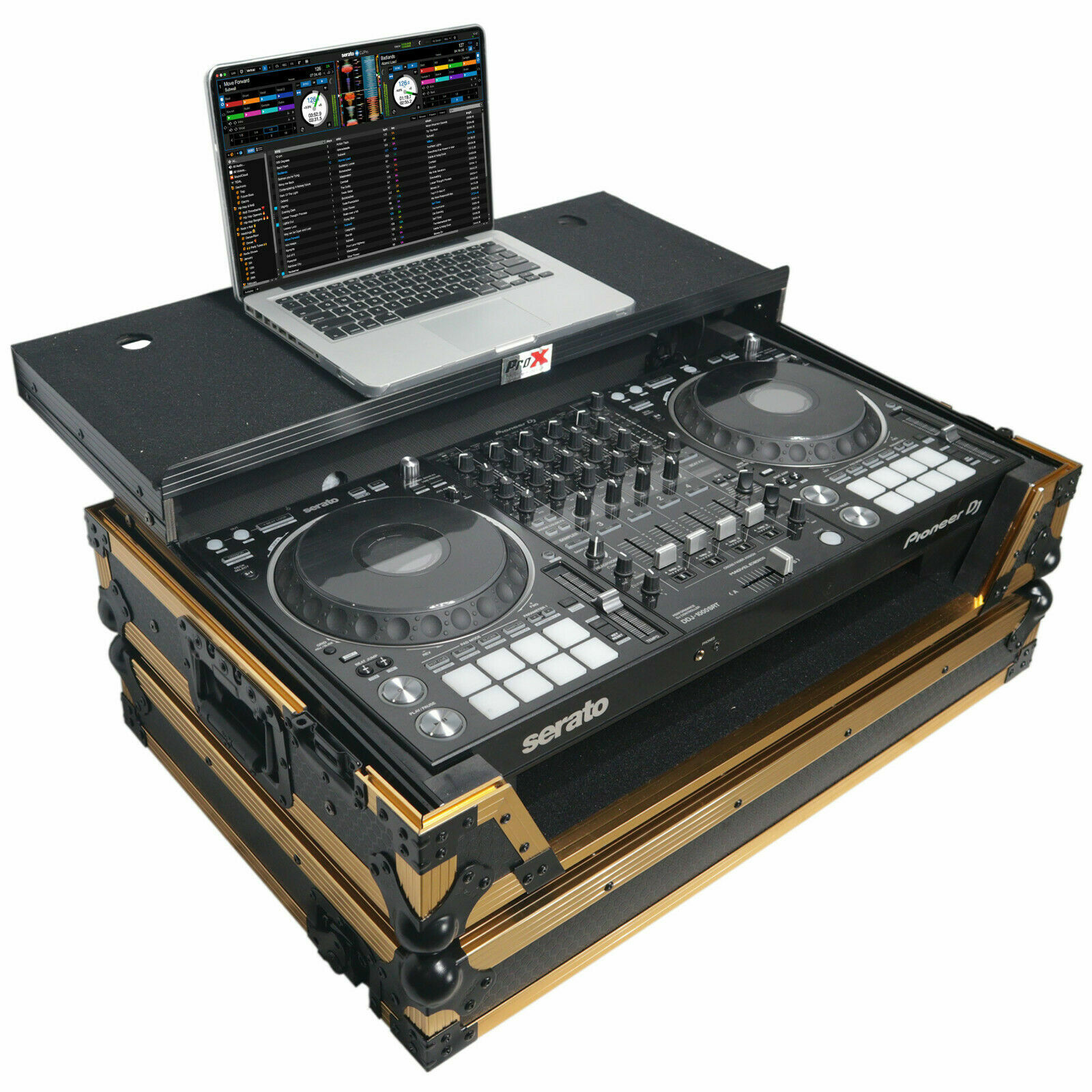 DJ Road Case Black & Gold fits Pioneer DDJ1000 & DDJ-1000 DJ Road Case Black & Gold fits Pioneer DDJ1000 & DDJ-1000