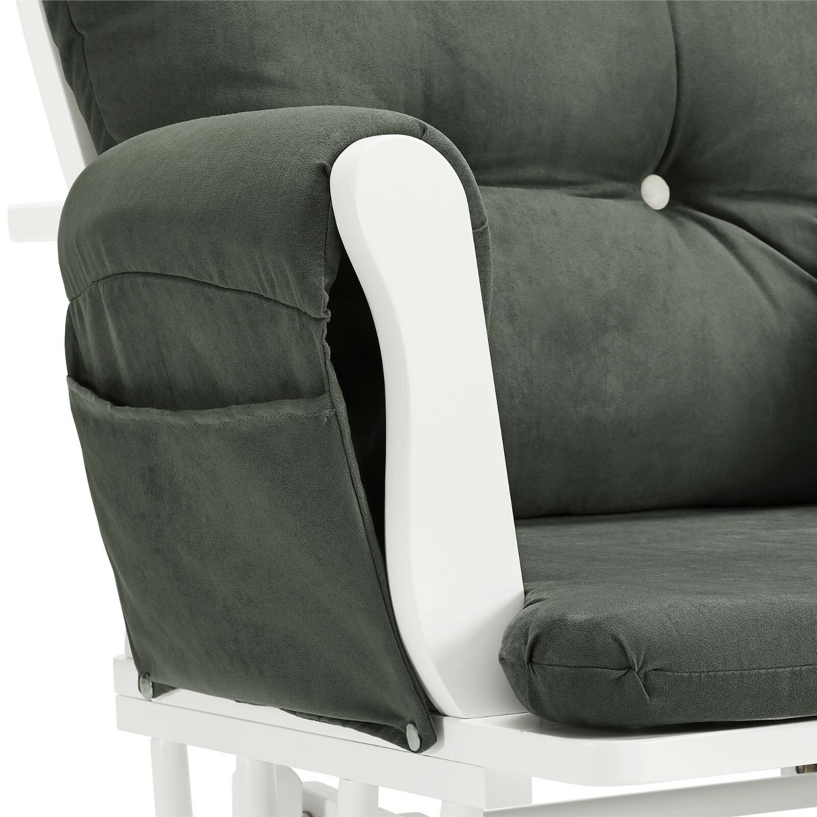 Baby Relax Carly Gray & White Nursery Glider & Ottoman
