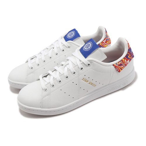 

adidas Originals Stan Smith White Blue Мужская повседневная обувь унисекс для образа жизни HP2173, Белый, Stan Smith Hk