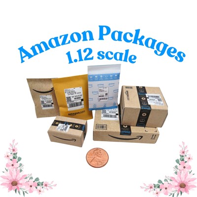 Dollhouse Miniature 6pc Amazon Shipping Packages mini American Girl & Lori Dolls