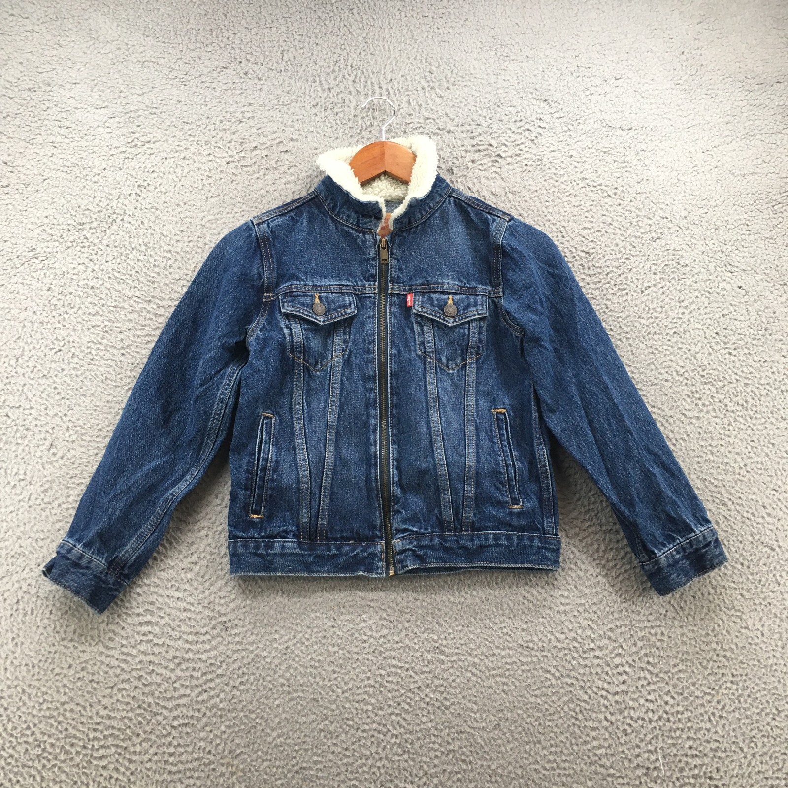 Levis Jacket Womens S Blue Denim Full Zip Long Sleeve Multi