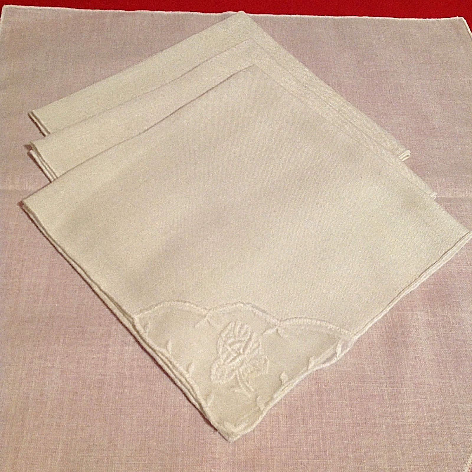 Set of 4 White Table Napkins 16.75
