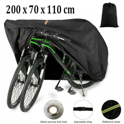 Bicycle Bike Cover Waterproof Dust Protector Outdoor Storage For 2 Bikes P9N5
