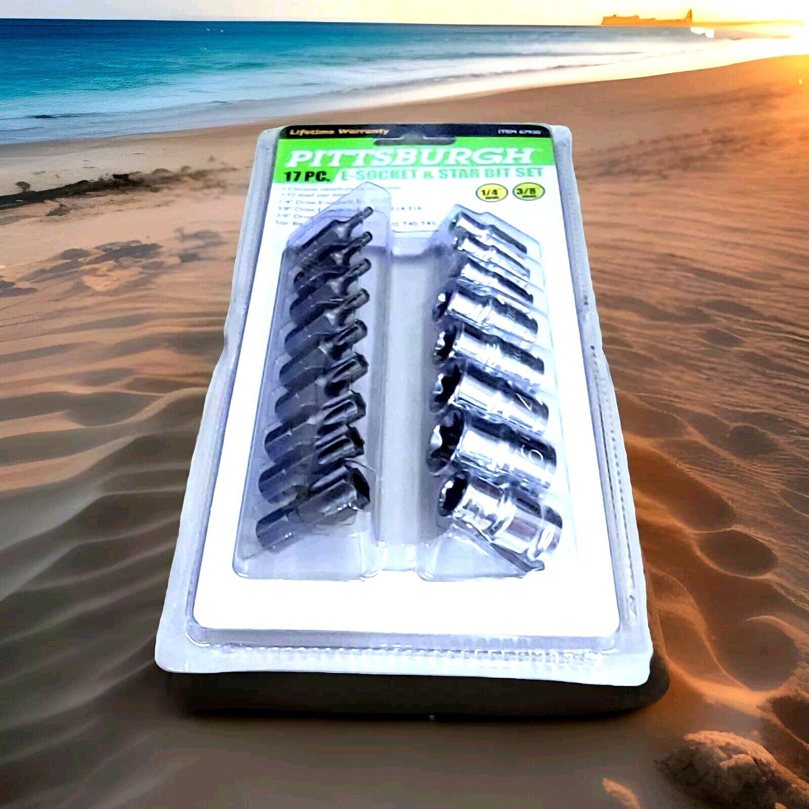 PITTSBURGH 1/4 in., 3/8 in. Drive Star Bit Socket Set, 17