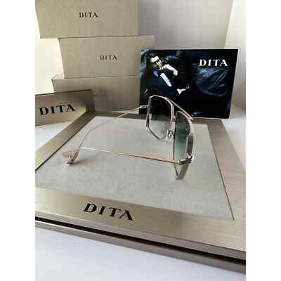 Pre-owned Dita Dubsystem Dts157-a-03 Silver Rose Gold Turquoise Navigator Large Sunglasses