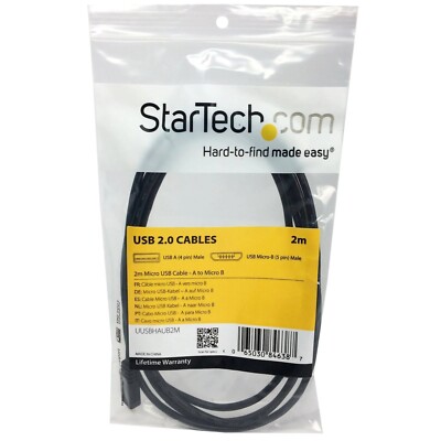 STARTECH UUSBHAUB2M- 2m USB A Male To Micro B Male Lead 