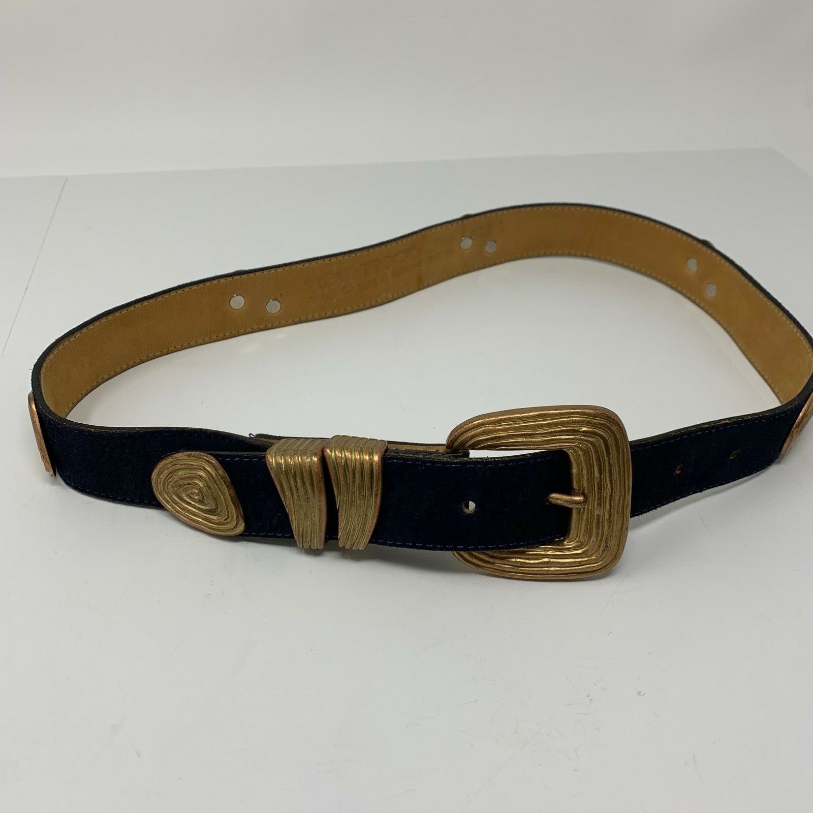 Leatherrock Belt Womens Medium Blue Suede Vintage 1993 Made in USA