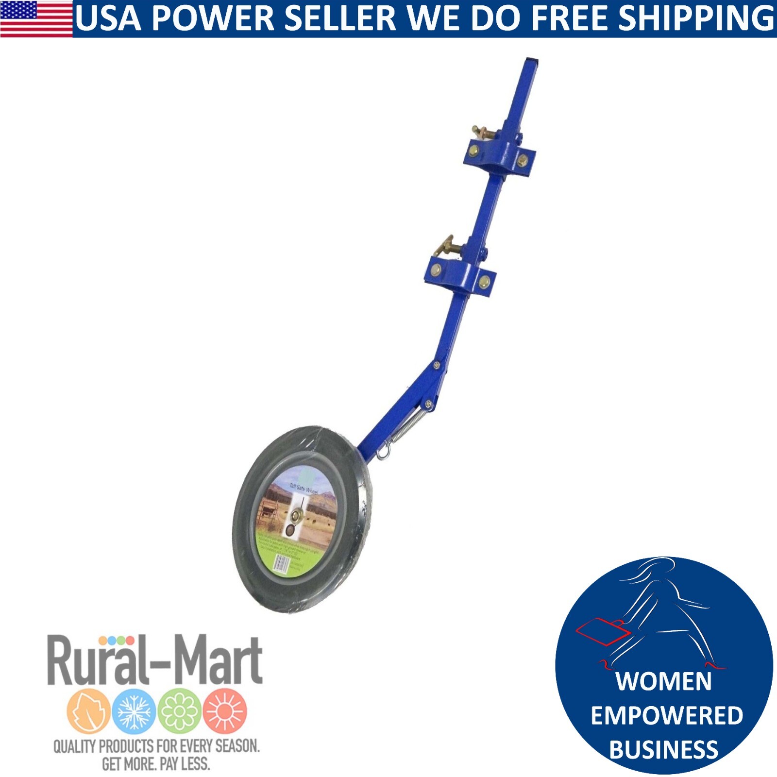 Powerfields Tall Gate Wheel - Anti-Sag Kit For Metal Tube Gates 1-5/8" To 2" Diameter